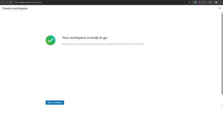 Open Workspace button