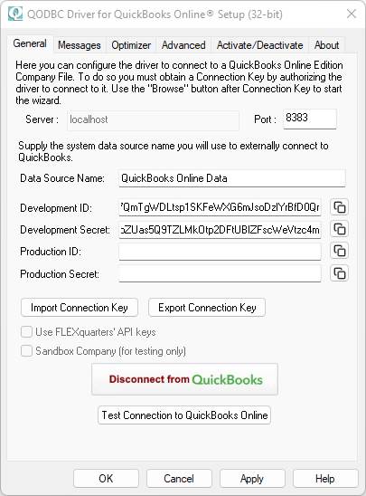 QODBC Configuration Development